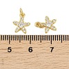 Brass Micro Pave Clear Cubic Zirconia Charms KK-D218-23G-03-3