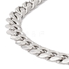 Non-Tarnish 304 Stainless Steel Cuban Link Chains Bracelet for Men Women STAS-E001-06P-2