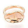 Oval Brass Finger Ring Settings KK-T076-37G-2