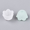 Frosted Transparent Acrylic Flower Bead Caps X-OACR-Q203-01-3