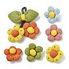 6Pcs 6 Styles Flower Cotton Brooches JEWB-CJ0001-72-8