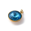 High Polished 316 Stainless Steel Faceted Glass Pendants STAS-K258-46G-3