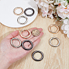 9Pcs 3 Colors Alloy Spring Gate Rings FIND-NB0006-25B-3