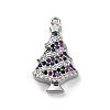 Christmas Series Brass Micro Pave Cubic Zirconia Pendants KK-Q010-01P-05-1