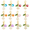 30Pcs Flower Round Acrylic & Glass Locking Stitch Marker HJEW-SC0002-22-7
