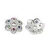 Brass Micro Pave Colorful Cubic Zirconia Bead Caps KK-V015-30P-1