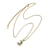 2Pcs 2 Styles Natural Paua Shell with Brass Micro Pave Clear Cubic Zirconia Pendant Necklaces NJEW-JN06078-4