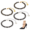   4Pcs 2 Colors Round Resin Imitation Pearl Anti-Loose High Heel Shoelaces AJEW-PH0011-56B-1