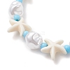 Synthetic Turquoise & Plastic Imitation Pearl & Glass Seed Bead Bracelets for Women BJEW-JB13227-3