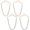 4Pcs 2 Colors Brass Hanging Chains Collar Pins Tie Clips AJEW-SC0004-03-1