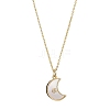 Natural Shell & Brass Pendant Necklaces NJEW-JN04890-02-1