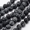 Natural Snowflake Obsidian Beads Strands G-D674-10mm-1