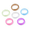 Glow in the Dark Luminous Plastic Transparent Finger Ring for Women RJEW-T022-006-2