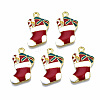 Rack Plating Alloy Enamel Pendants ENAM-Q443-023-RS-1