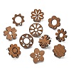 22Pcs 11 Styles Walnut Wood Stud Earring Findings MAK-CJ0001-17-3