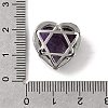 Brass Pave Natural Mixed Gemstone Heart Multi-Strand Links G-B149-13P-4