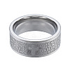 201 Stainless Steel Cross Scriptures Plain Band Ring for Women RJEW-N043-01P-2