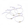 Adjustable Natural Pyrite Braided Bead Bracelets BJEW-F391-A08-1