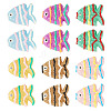 12Pcs 6 Colors Painted Glass Beads LAMP-TA0002-38-2