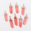 Cherry Quartz Glass Pointed Pendants G-F295-03E-3