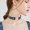 Punk Metal Heart PU Leather Choker Necklaces for Women NJEW-CL0001-20-5