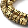 Electroplated Natural Lava Rock Beads Strands G-A251-A01-01H-3