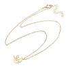 Brass Pave Clear Cubic Zirconia Smiling Face Moon Pendant Necklaces KK-CBA6599-04B-G-2