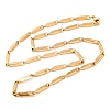 304 Stainless Steel Rectangle Link Chain Necklaces for Women NJEW-G140-05G-1