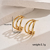 Stainless Steel Hollow Vintage Chic C-shaped Stud Earrings for Autumn Winter XD2465-2-6