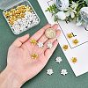 SUPERFINDINGS 48Pcs 2 Colors 3D Brass Bead Caps KK-FH0002-42-4