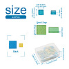 Elecrelive 272Pcs 2 Style Square Transparent Glass Cabochons GLAA-EL0001-01A-3