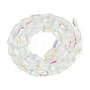 AB Color Plated Transparent Glass Teardrop Beads Strands LS-EGLA-T029-08B-2