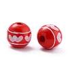 Painted Natural Wood Beads WOOD-A019-02-2