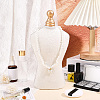 Bust Shaped Floral Velveteen Necklace Display Stands ODIS-WH0099-190-4