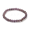 Natural Amethyst Beaded Stretch Bracelets BJEW-D446-B-47-2