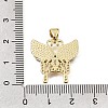 Brass Micro Pave Clear Cubic Zirconia Pendants CU-CBAF50C-02A-G-3
