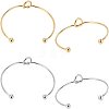 Unicraftale 4Pcs 2 Colors 304 Stainless Steel Love Knot Cuff Bangle Making MAK-UN0001-38-1