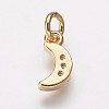 Brass Cubic Zirconia Pendants KK-P134-15G-2