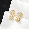 Brass Micro Pave Cubic Zirconia Stud Earrings EJEW-Z091-04G-F-4