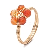 4Pcs 4 Styles Natural Mixed Gemstone Star Finger Rings GG-CJA9F5-G-4