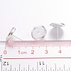 Silver Color Plated Brass Earring Settings X-IFIN-Q006-10mm-S-NF-3
