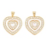 Valentine's Day Brass Micro Pave Clear Cubic Zirconia Pendants ZIRC-F148-12A-G-1
