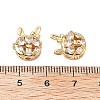 Brass Micro Pave Cubic Zirconia Beads KK-A259-07G-3