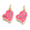 Brass Micro Pave Cubic Zirconia Enamel Charms ZIRC-Q200-024C-NF-1