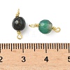 Dyed Natural Agate Faceted Round Connector Charms KK-C097-04G-02-3
