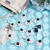 30Pcs 2 Styles Astronaut PVC & Iron Pendant Keychains KEYC-NB0001-84A-4