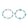 2Pcs Synthetic Turquoise Beaded Stretch Bracelets BJEW-TA00630-2