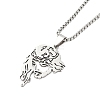 304 Stainless Steel Box Chain Hollow Christian Jesus Face Pendant Necklaces for Women Men NJEW-U005-06P-1