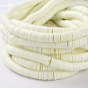 Flat Round Handmade Polymer Clay Beads CLAY-R067-8.0mm-21-4