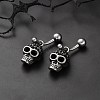 Skull 316 Surgical Stainless Steel Belly Button Rings/Earrings EJEW-G416-02AS-1